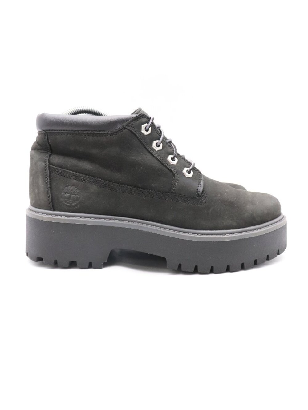 Timberland Stone Street Women's 9.5 Platform Waterproof Black Nubuck Chukka Boot